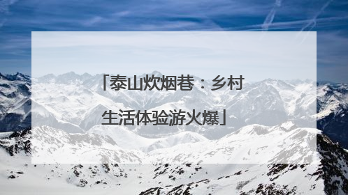 泰山炊烟巷：乡村生活体验游火爆