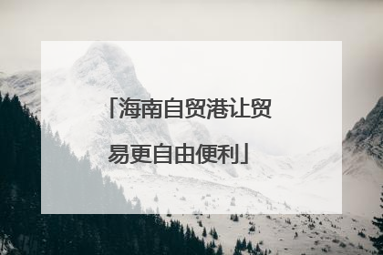 海南自贸港让贸易更自由便利