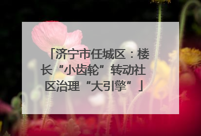 济宁市任城区：楼长“小齿轮”转动社区治理“大引擎”