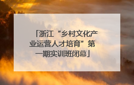 浙江“乡村文化产业运营人才培育”第一期实训班闭幕
