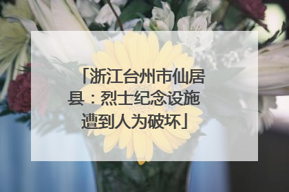 浙江台州市仙居县：烈士纪念设施遭到人为破坏