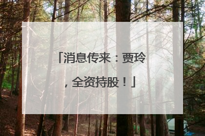 消息传来：贾玲，全资持股！