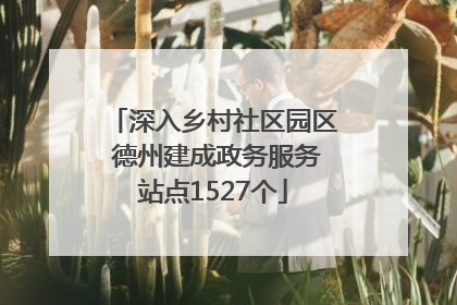 深入乡村社区园区 德州建成政务服务站点1527个