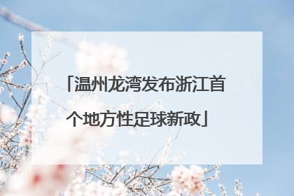 温州龙湾发布浙江首个地方性足球新政