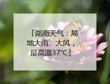 湖南天气：局地大雨、大风，最高温37℃