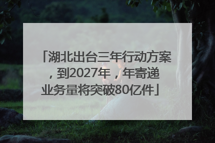 湖北出台三年行动方案，到2027年，年寄递业务量将突破80亿件