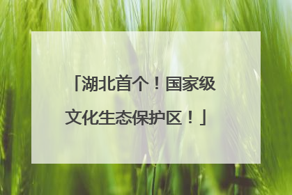 湖北首个！国家级文化生态保护区！