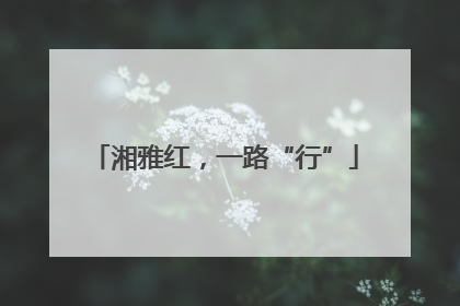 湘雅红，一路“行”