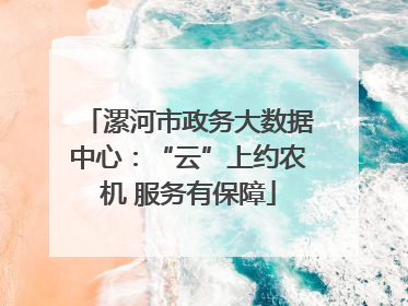 漯河市政务大数据中心：“云”上约农机 服务有保障