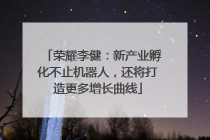 荣耀李健：新产业孵化不止机器人，还将打造更多增长曲线