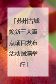 苏州古城焕新三大重点项目发布活动圆满举行
