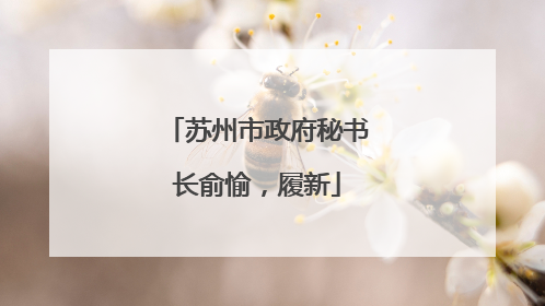 苏州市政府秘书长俞愉，履新