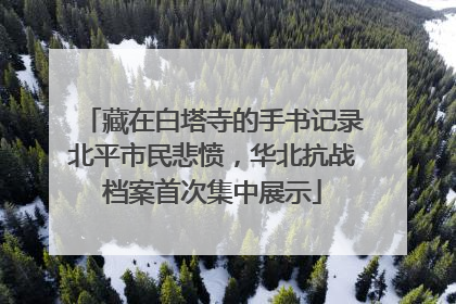 藏在白塔寺的手书记录北平市民悲愤，华北抗战档案首次集中展示