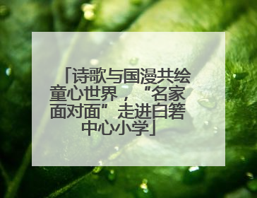 诗歌与国漫共绘童心世界，“名家面对面”走进白箬中心小学