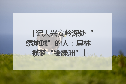 记大兴安岭深处“绣地球”的人：层林揽梦“绘绿洲”