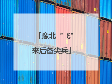 豫北“飞”来后备尖兵