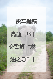 货车抛锚高速 阜阳交警解“燃油之急”