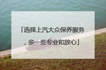 选择上汽大众保养服务，多一些专业和放心