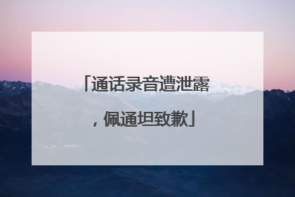通话录音遭泄露，佩通坦致歉