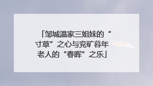 邹城温家三姐妹的“寸草”之心与兖矿暮年老人的“春晖”之乐