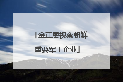 金正恩视察朝鲜重要军工企业