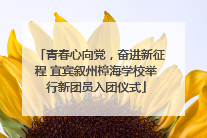 青春心向党，奋进新征程 宜宾叙州樟海学校举行新团员入团仪式