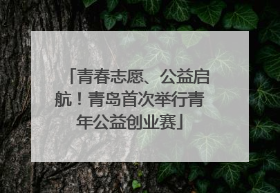 青春志愿、公益启航！青岛首次举行青年公益创业赛
