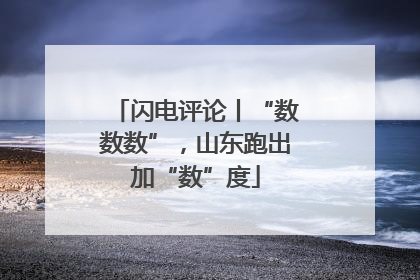 闪电评论丨“数数数”，山东跑出加“数”度