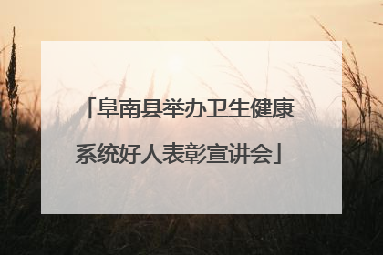 阜南县举办卫生健康系统好人表彰宣讲会