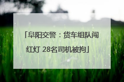 阜阳交警：货车组队闯红灯 28名司机被拘
