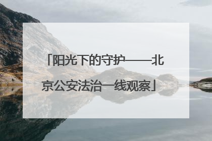 阳光下的守护——北京公安法治一线观察