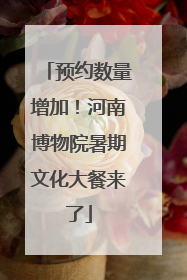 预约数量增加！河南博物院暑期文化大餐来了