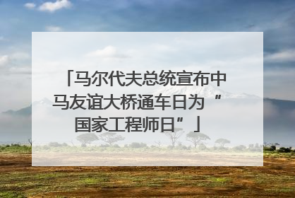 马尔代夫总统宣布中马友谊大桥通车日为“国家工程师日”