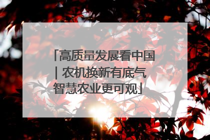 高质量发展看中国｜农机换新有底气 智慧农业更可观