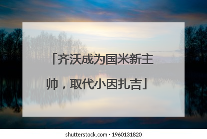 齐沃成为国米新主帅，取代小因扎吉
