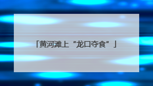 黄河滩上“龙口夺食”