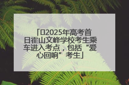 ﻿2025年高考首日霍山文峰学校考生乘车进入考点，包括“爱心回响”考生
