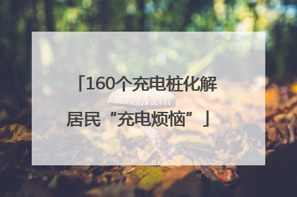 160个充电桩化解居民“充电烦恼”