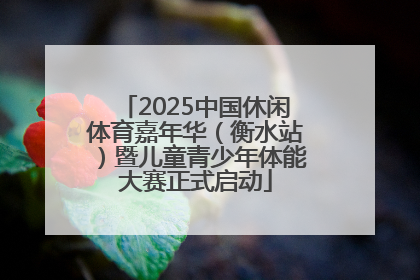 2025中国休闲体育嘉年华（衡水站）暨儿童青少年体能大赛正式启动