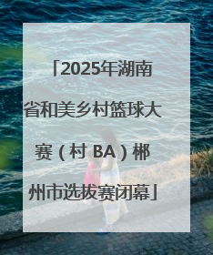 2025年湖南省和美乡村篮球大赛（村 BA）郴州市选拔赛闭幕