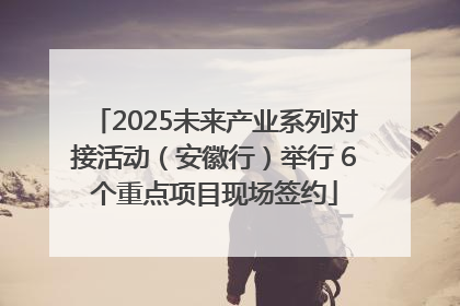 2025未来产业系列对接活动（安徽行）举行 6个重点项目现场签约
