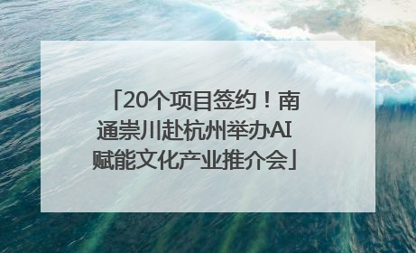 20个项目签约！南通崇川赴杭州举办AI赋能文化产业推介会