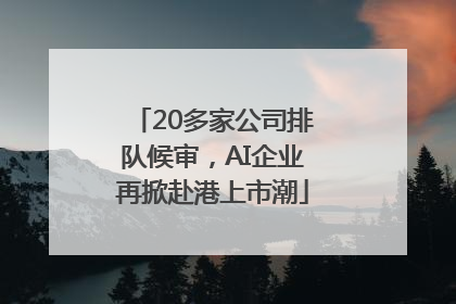 20多家公司排队候审，AI企业再掀赴港上市潮