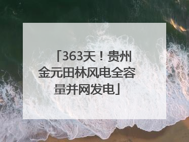363天！贵州金元田林风电全容量并网发电