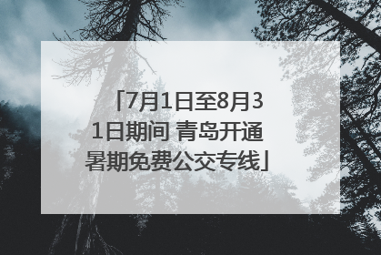 7月1日至8月31日期间 青岛开通暑期免费公交专线