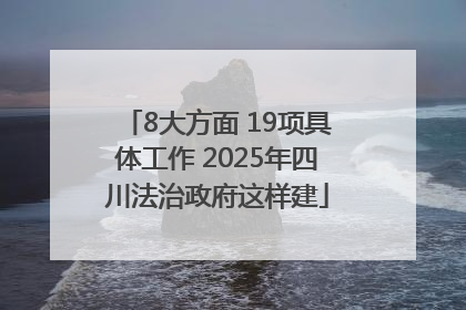 8大方面 19项具体工作 2025年四川法治政府这样建