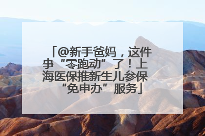@新手爸妈，这件事“零跑动”了！上海医保推新生儿参保“免申办”服务